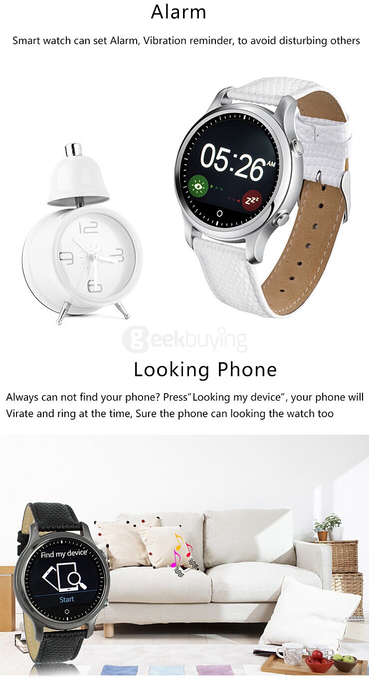 ZGPAX S360 Multilingual Smart Watch MTK2502 BT4.0 With SOS Emergency Call Sleep Monitor - Black