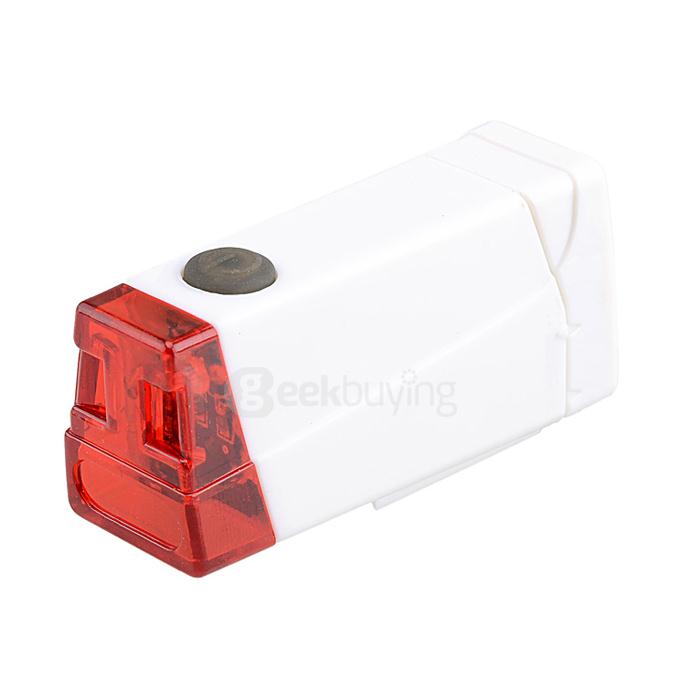 Leadbike 2-Mode LED Red Light Bike Tail Light - White (2 x AAA)