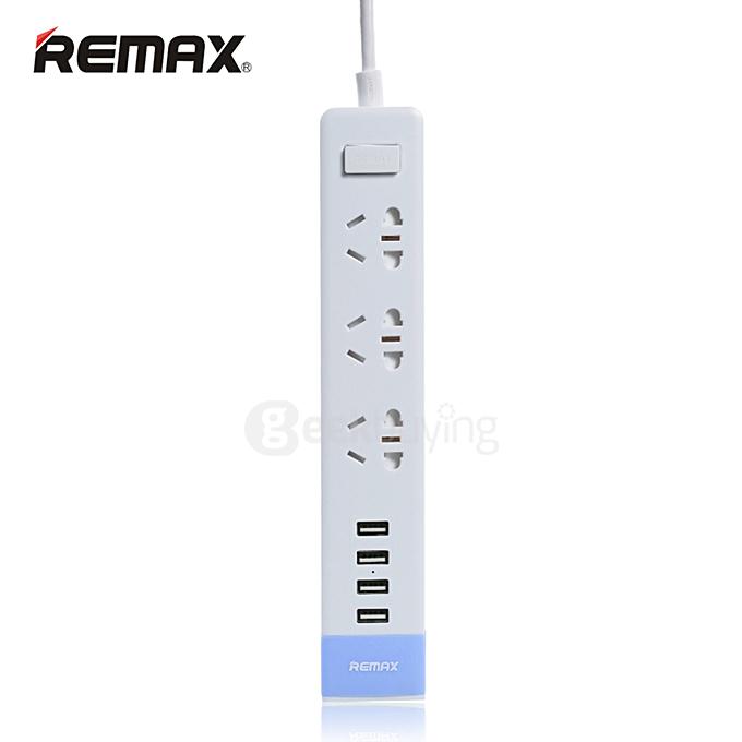 Original REMAX Youth Edition 4 USB US Charger Strip Socket with 180cm Power Cord for Cellphone Tablet - Purple