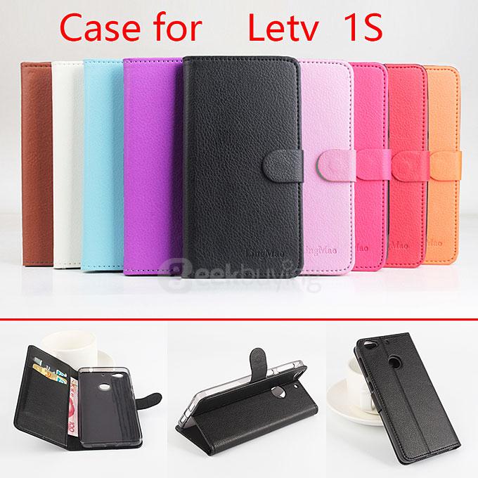 LingMao Litchi Peel Texture Protective Hard Cover Flip Stand Leather Case for LeTV 1S/ LeTV One S - Orange
