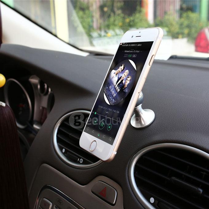 Universal SX-005 360 Degrees Rotating Vehicle General Magnetic Phone Mount Holder for iPhone Samsung Sony HTC - Silver