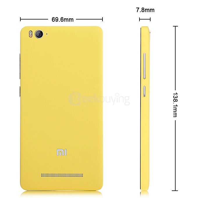 Xiaomi Mi4C 5.0inch Android 5.1 3GB 32GB Smartphone 4G FDD-LTE 64-bit Snapdragon 808 Hexa Core 1.8GHz 13.0MP 5.0MP Type-C Edge Tap - Yellow
