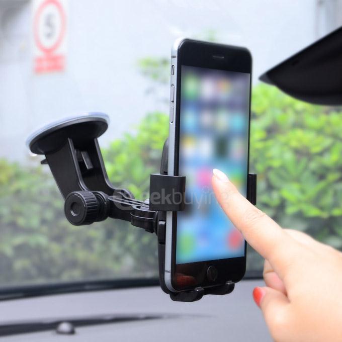 Universal Windshield Dashboard Car Mount Holder for IPHONE 6 / SAMSUNG S6 + More - Black