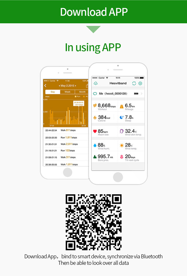 Hesvit S3 BT4.0 Smart Bracelet Watch with Fitness Tracker Automatic Activity Tracker for Andriod iOS - Red