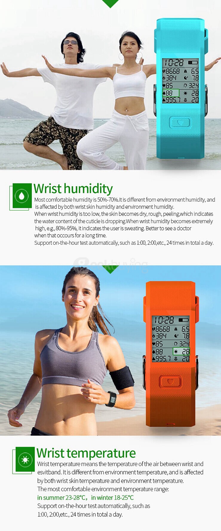 Hesvit S3 Bluetooth Smart Bracelet Watch with Fitness Tracker Automatic Activity Tracker for Andriod iOS - Black