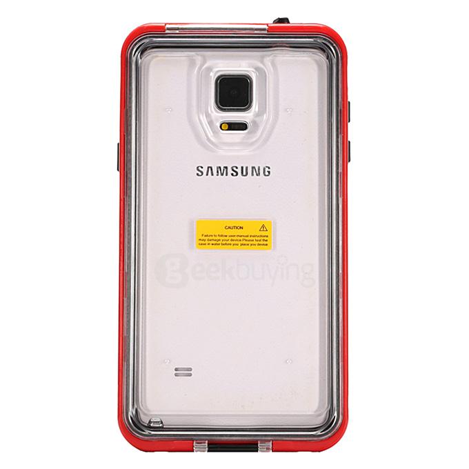 IP68 Protective Case Swimming Waterproof Shockproof Phone Case Cover For Samsung Galaxy Note 4 N9100 - Red