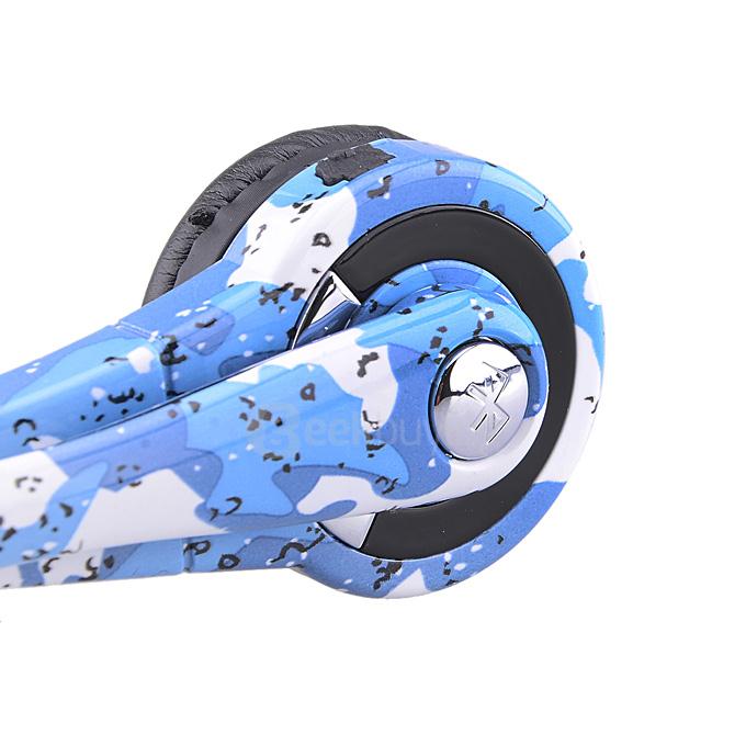 BTH-068 UK Plug Wireless USB Bluetooth Headphones Music Gaming Headset with Microphone for PS3 - Black + Blue
