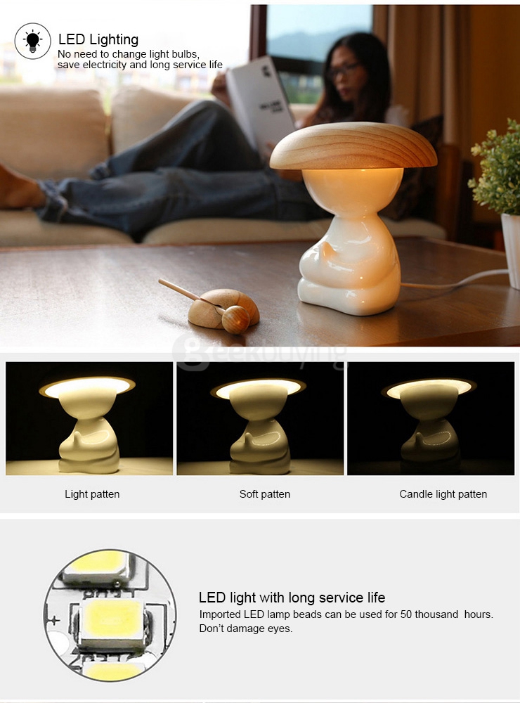 Ikkyu Air Purifier Wireless Remote Control LED Night Light Intelligent Sensor Table Lamp - Warm white