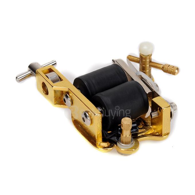 K300 Skull Tattoo Machine Metal Tattoo Machine Gun 10 Warps Coils 7000-9000 R/Minute - Golden