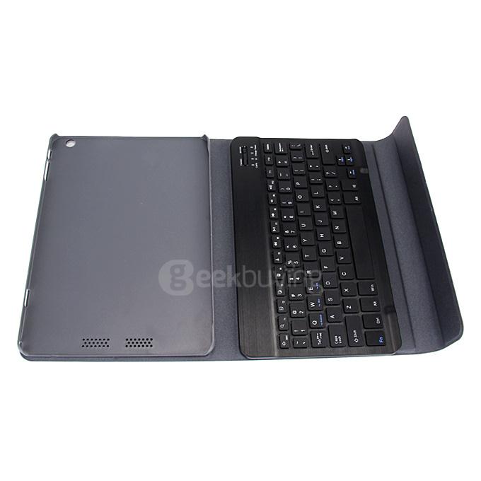 Removable Bluetooth Keyboard with Leather Case for Teclast X98 Air III / X98 Plus / X98 Plus 3G Tablet PC - Black+Gray