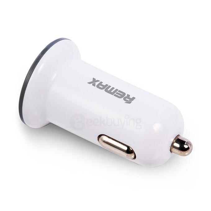 REMAX Mini 2.1A Dual USB Port Car Charger Universal Car Charger Adapter for Phone Tablet - White
