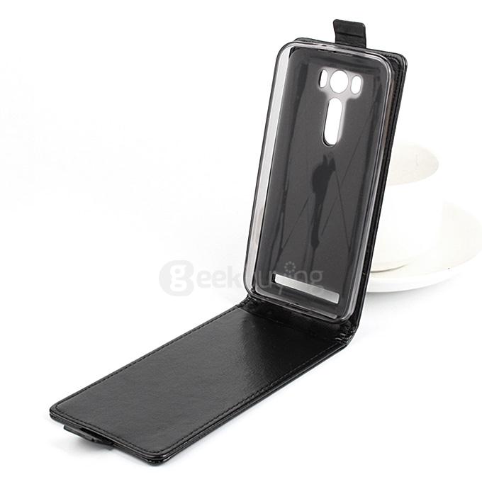 Baiwei Protective Hard Cover Up&Down Flip Stand Leather Case with Back Shell for ASUS Zenfone 2 Laser ZE500KL- Black