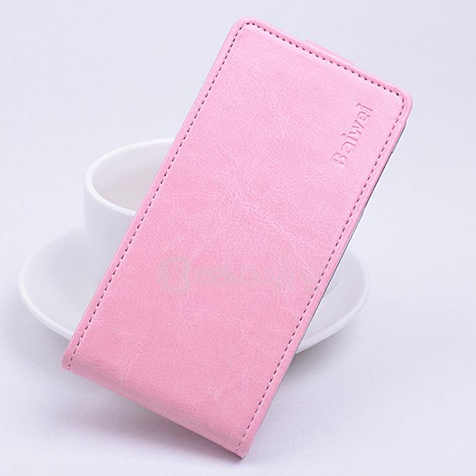 Baiwei Protective Hard Cover Up&Down Flip Stand Leather Case with Back Shell for ASUS Zenfone 2 Laser ZE500KL- Pink