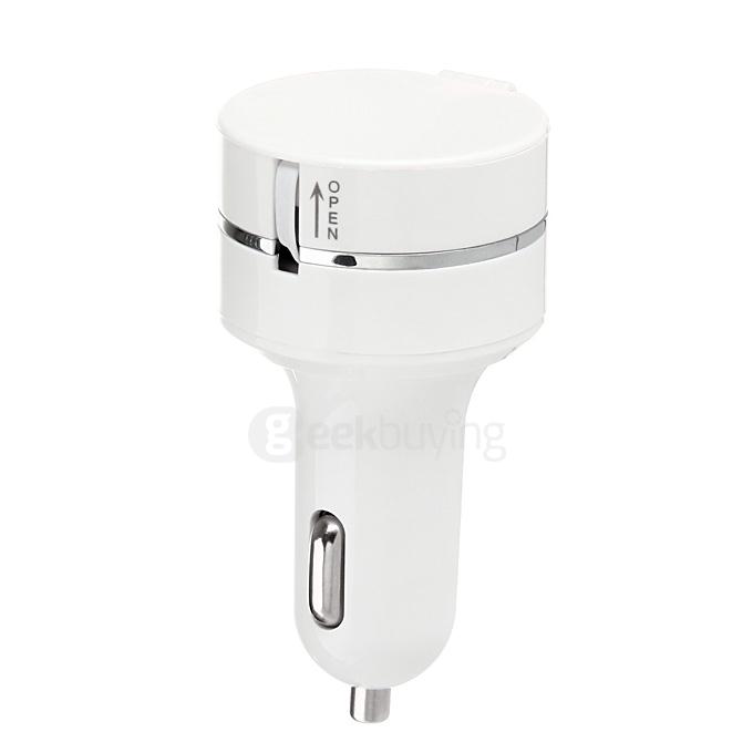 Mini 3-in-1 Pull-out Extensible Charging Cable & Car Charger for iPhone 4/ iPhone 5/ iPhone 6 and More - White