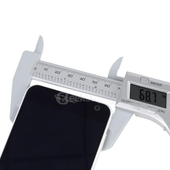 Aluminum Alloy Carbon Solar Powered Digital Caliper - silver