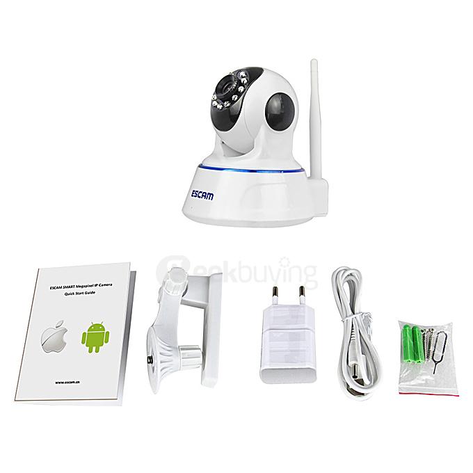 ESCAM QF002 WiFi 720P Smart Wireless Webcam Security Camera - White