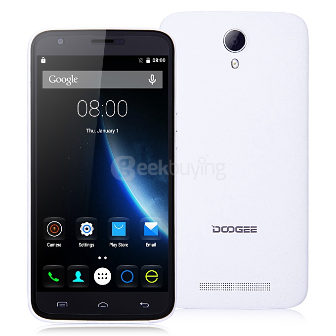 DOOGEE Y100 Plus 5.5inch 64bit 4G Android 5.1 2GB 16GB Smartphone MTK6735 Quad Core 2.5D Corning Gorilla Glass - White