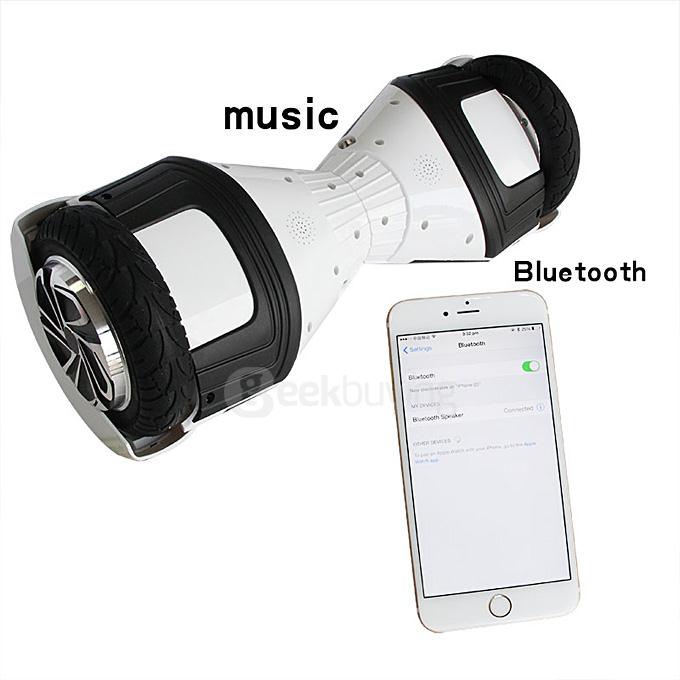8 Inches 2200mAh Dual Wheel Self Balancing Scooter Electric Urban Shredder Drifting Board with Scroller - White