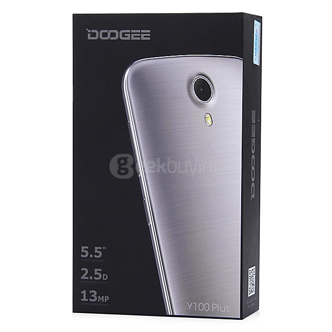 DOOGEE Y100 Plus 5.5inch 64bit 4G Android 5.1 2GB 16GB Smartphone MTK6735 Quad Core 2.5D Corning Gorilla Glass - White