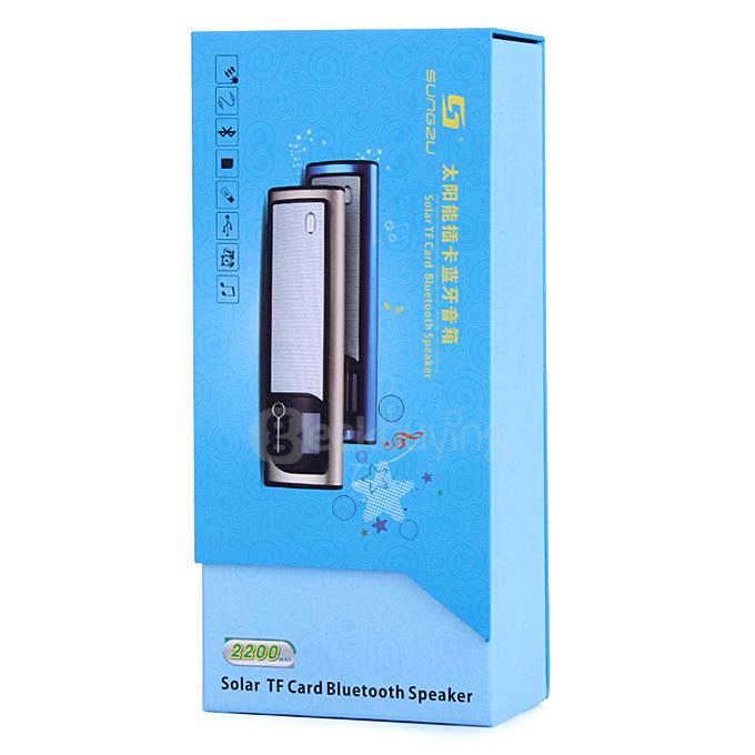 Sungzu Solar TF Card Bluetooth Speaker MP3 Player - Blue