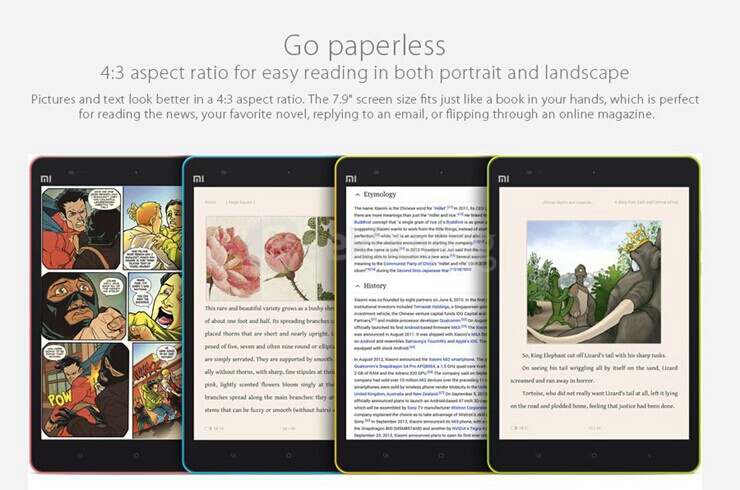 Xiaomi MiPad 7.9 Inch MIUI V6 Android 4.4 2GB/64GB Tablet PC NVIDIA Tegra K1 Quad Core 2.2GHz IPS Retina 2048*1536 Bluetooth WiFi - Black+White