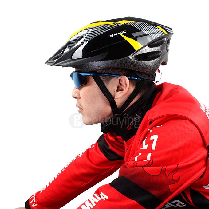SAHOO Flash-mode Cycling Helmet with LED Light - Black + Yellow