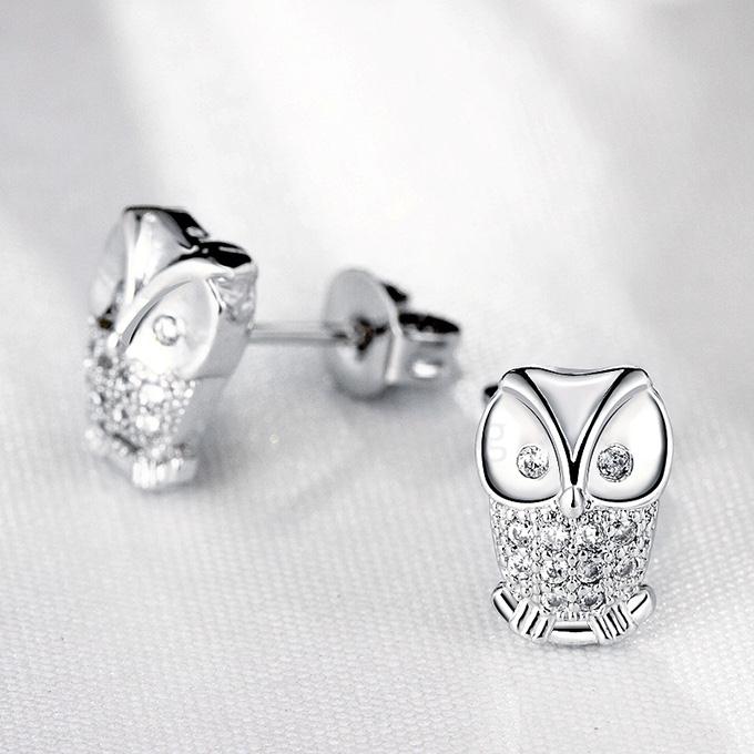 AKE001 K Gold Fashion Owl Earrings