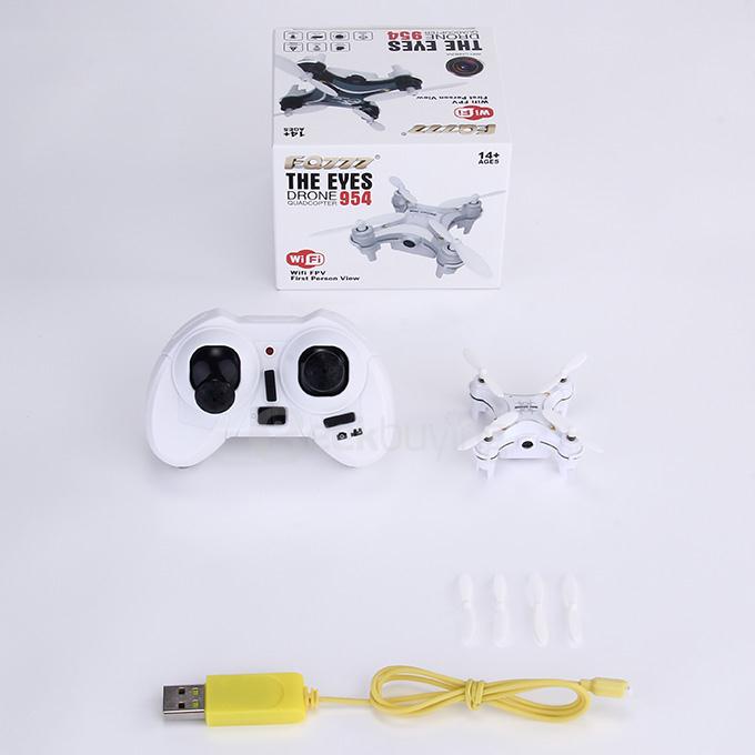 FQ777- 954 WIFI FPV 0.3MP Camera 4CH 6Axis APP Control MINI Quadcopter RTF- White