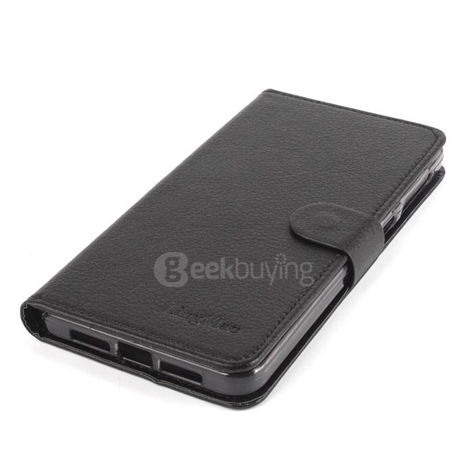 LingMao Litchi Peel Texture Protective Hard Cover Flip Stand Leather Case for LeTV 1S/ LeTV One S - Black