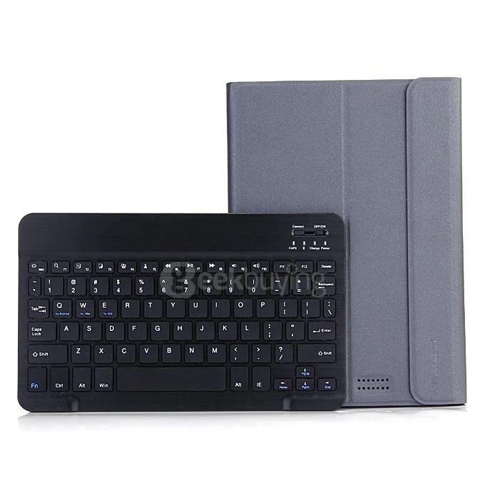 Removable Bluetooth Keyboard with Leather Case for Teclast X98 Air III / X98 Plus / X98 Plus 3G Tablet PC - Black+Gray