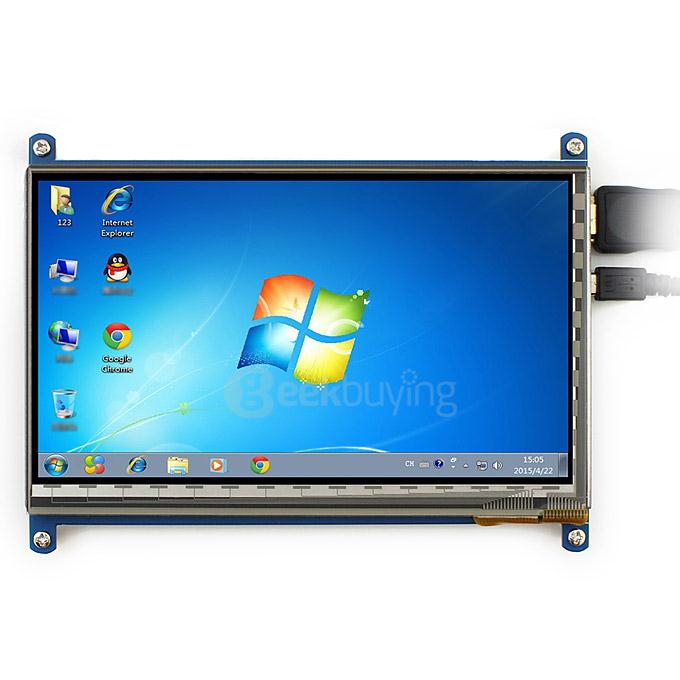 7 Inch Capacitive Touch Screen LCD HDMI 800*480 with Bicolor Case for Raspberry Pi/BB BLACK/PC/Various Systems
