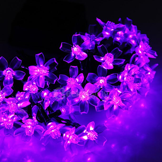 Solar Power Garden Light 50 LEDs Christmas Party Fairy Lamp - Purple Light