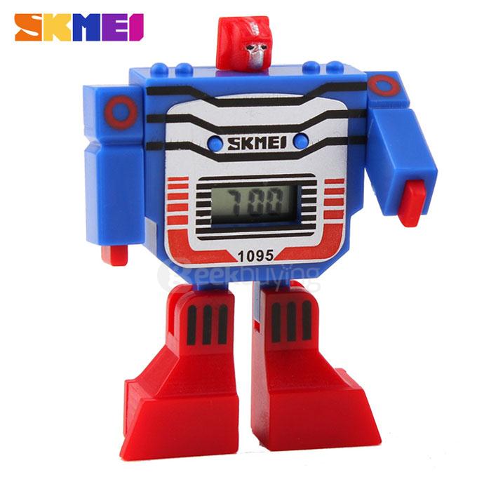SKMEI 1095 Detachable Transformers Cartoon Robot Toys Watch LED Digital Children Kids Sports Electronic Watch - Gray
