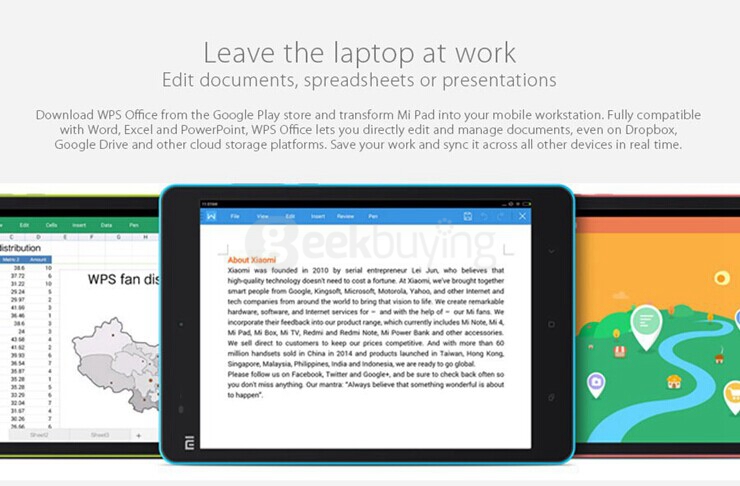 Xiaomi MiPad 7.9 Inch MIUI V6 Android 4.4 2GB/64GB Tablet PC NVIDIA Tegra K1 Quad Core 2.2GHz IPS Retina 2048*1536 Bluetooth WiFi - Black+White