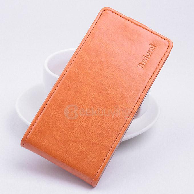 Baiwei Protective Hard Cover Up&Down Flip Stand Leather Case with Back Shell for Lenovo Vibe P1M 5.0inch - Orange