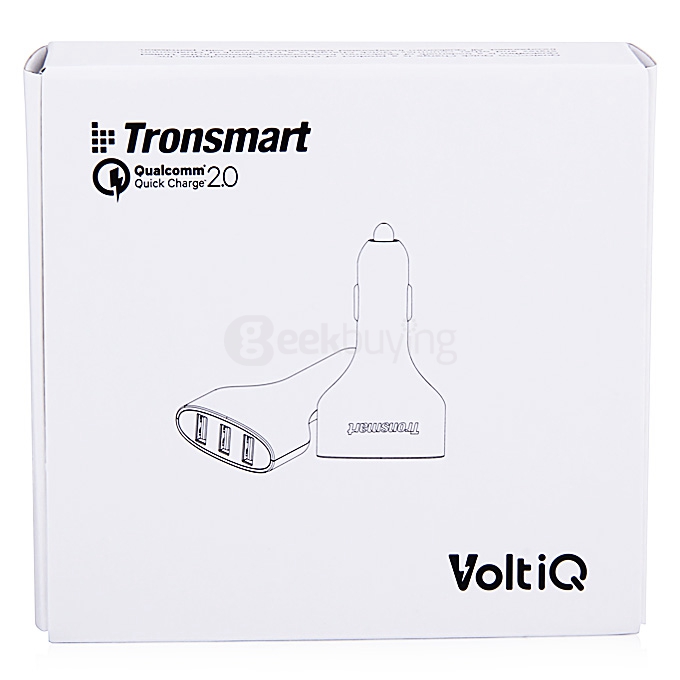 Tronsmart Quick Charge 2.0 VoltIQ 3 Ports 48W Rapid Car Charger for Samsung Galaxy HTC Sony Xiaomi LG Motorola - Black