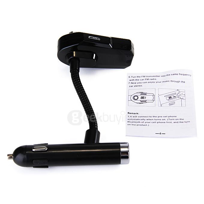 Car FM Transmitter W 2.4A USB Charger Nulaxy Wireless Bluetooth FM Transmitter Car Kit for All Smartphones