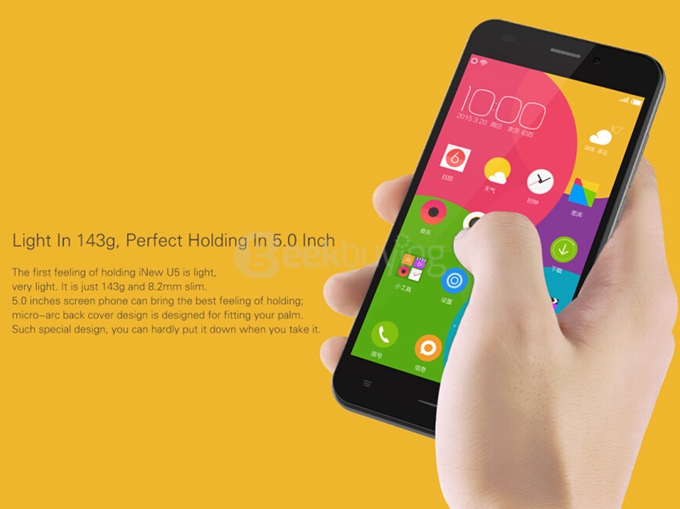 iNew U5 5.0inch IPS 1280x720 4G FDD-LTE Android 5.1 1GB RAM 16GB ROM Smartphone MT6735 Quad Core 8.0MP 2.0MP - Gray
