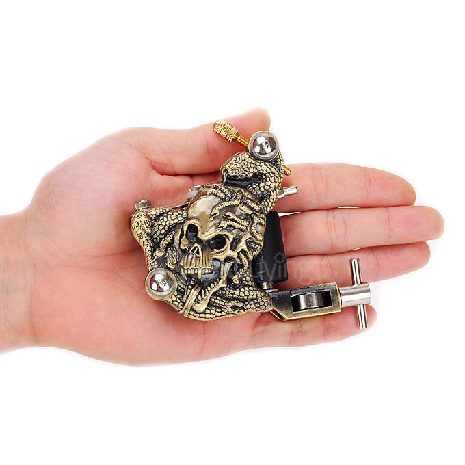 K200 Skull Casting Tattoo Machine High Stability Tattoo Machine 10 Warps Coils 7000-9000 R/Minute - Bronze