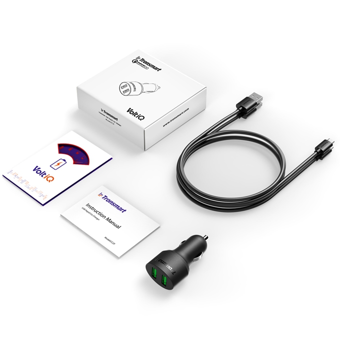 Tronsmart Quick Charge 2.0 VoltIQ Technology 2 in 1 USB Rapid Car Charger for Samsung Galaxy S6/S6 Edge HTC M9 Nexus 6 Xiaomi 3 4