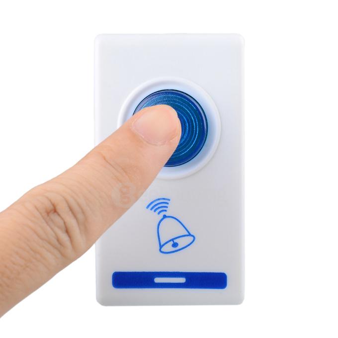 501D 32-Melody Wireless Remote Control Transmitter + Receiver Doorbell Set - White + Blue