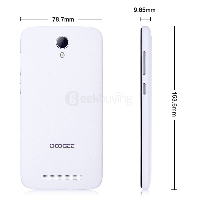 DOOGEE Y100 Plus 5.5inch 64bit 4G Android 5.1 2GB 16GB Smartphone MTK6735 Quad Core 2.5D Corning Gorilla Glass - White