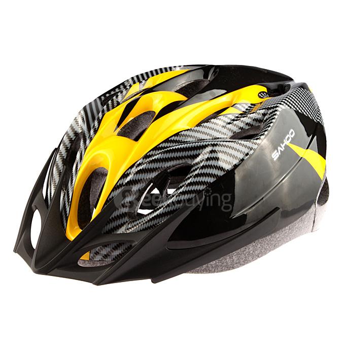 SAHOO Flash-mode Cycling Helmet with LED Light - Black + Yellow
