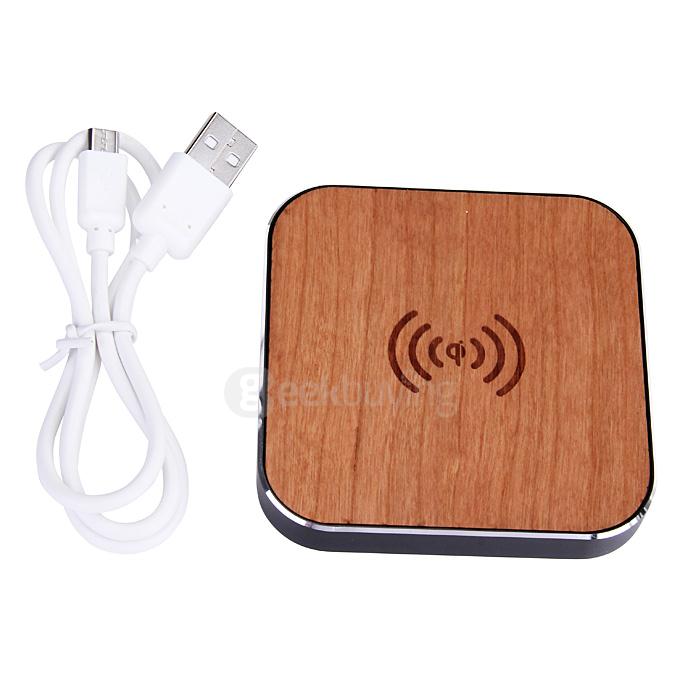 Original Portable QI Wooden Charging Stand Charging Pad Wireless Charger - Black