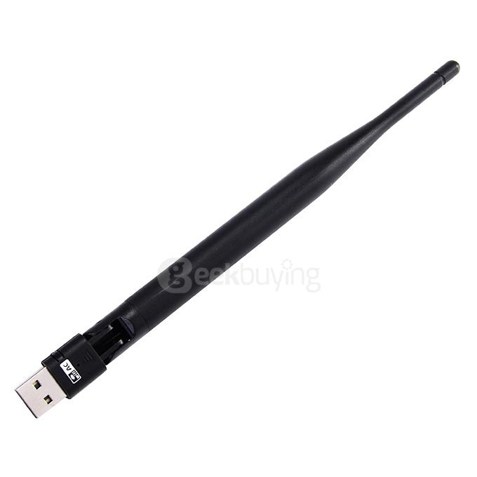 AC600 UNT-W03 2.4G/5G Wireless Dual Bands Mini USB Adapter Network WiFi Dongle with Antenna for Windows - Black