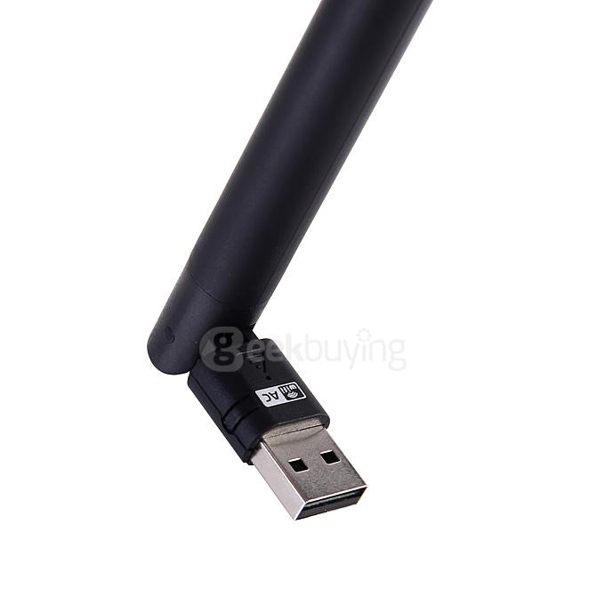 AC600 UNT-W03 2.4G/5G Wireless Dual Bands Mini USB Adapter Network WiFi Dongle with Antenna for Windows - Black
