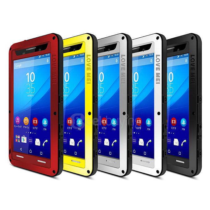 Lovemei Aluminum Powerful Shockproof Gorilla Glass Metal Case Protective Cover for SONY Xperia M5 - Black