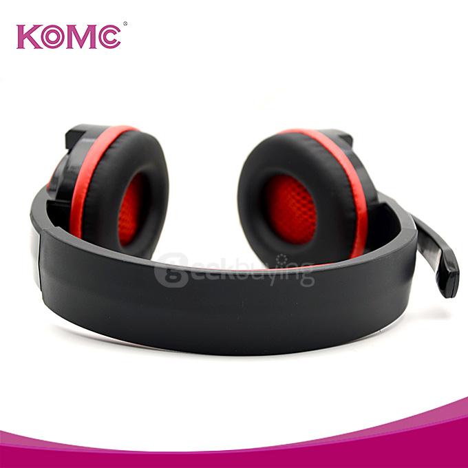 KOMC G30 USB Gaming Headphone Headset with Rotable Mic Audio Controller - Black+Red