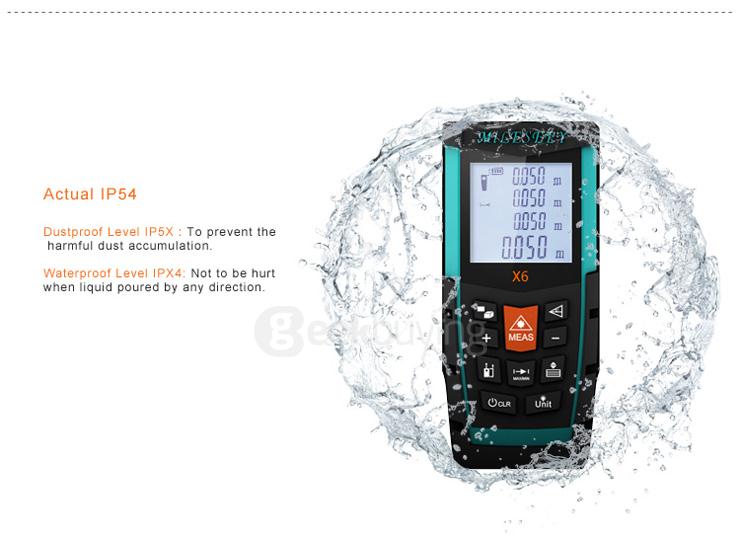 Mileseey X6 100m Handheld Rangefinder Laser Distance Meter Digital Laser Range Finder