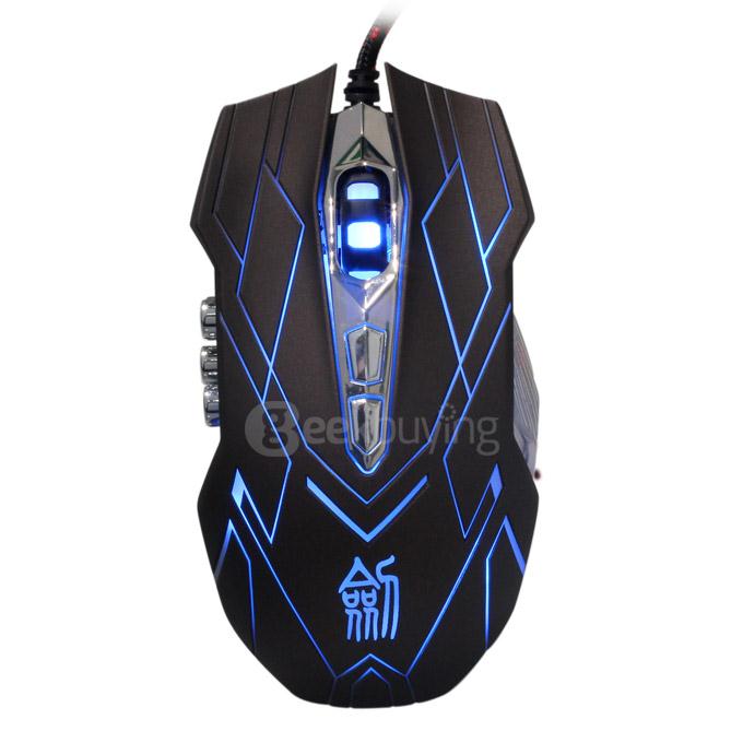 Jianshengyizu JS-X9 10 Key 500-1200-2400-3200DPI 4 Modes USB Wired LED Gaming Mouse - Brown Black